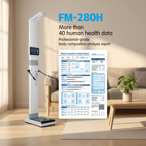 Máquina de Análisis de Grasa Corporal con Pantalla Táctil y Medición de Altura, Báscula de Peso y Altura con IMC - Product Image 1