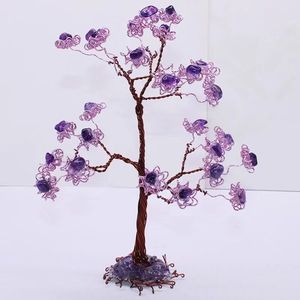 Amethyst <b>Chip</b> Money Tree Ornament Handmade <b>Crystal</b> Decoration For Home Office Desk Gift - Product Image 1
