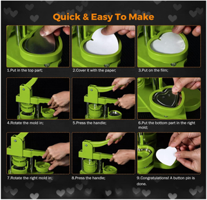 <strong>100</strong> Sets of Heart <strong>Button</strong> <strong>Maker</strong> Supplies Metal <strong>Button</strong> Parts for Pin Making Machine Heart-Shaped Bottom Pin Set - Product Image 5