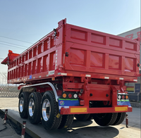 Semi-remorque benne basculante arrière 3 essieux robuste de 30 à 100 tonnes en acier de haute qualité avec suspension pneumatique, directement d'usine