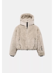<strong>Women's</strong> <strong>Vintage</strong> Woven Faux Fur Hooded Winter <strong>Jacket</strong> with Zipper Closure in Polyester <strong>Women</strong> Skiwear Warm Coat - Product Image 5