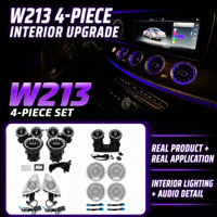 Pour Mercedes-Benz Classe E W213 – Kit de 4 aérateurs de turbine avec éclairage d'ambiance, 64 couleurs, 12V 30W LED – Vente en gros