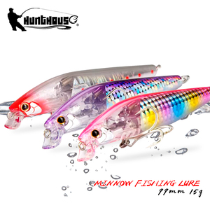 Leurre de pêche flottant Minnow 99mm 15g en tungstène, appât dur pour lancer loin, pour la pêche au bar en eau salée, vente en gros - Product Image 1