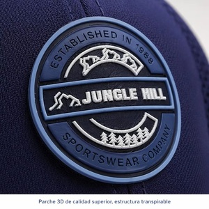 Casquette de baseball personnalisée bleu marine avec patch 3D Jungle Hill, respirante, 6 panneaux, sport, MOQ bas, Barudan, DDP, livraison rapide - Product Image 3