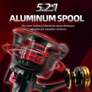 Moulinets de pêche spinning Rooblinos YG 1000-7000 ultralégers en métal pour eau salée et eau douce, pour la pêche au poisson-chat - Product Image 3