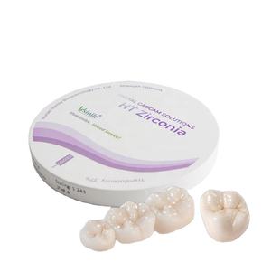 Blok Keramik <span class=keywords><strong>Abutment</strong></span> Implan Gigi Posterior <span class=keywords><strong>Crown</strong></span> Long Bridge Vsmile HappyZir HT 98MM Mesin Ketebalan 10-30mm CE 37% - Product Image 1