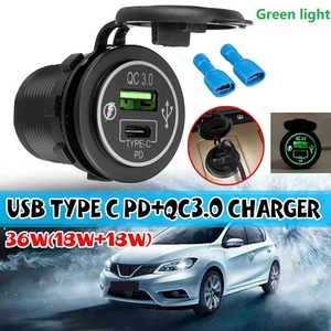 48W Kép Cổng Nhanh Chóng Xe Sạc Ổ Cắm 12-24V Xe Buýt <span class=keywords><strong>USB</strong></span> Qc3.0 18W Loại C Pd 30W Phong Cách Mới Cho Xe Máy Và Thuyền - Product Image 4