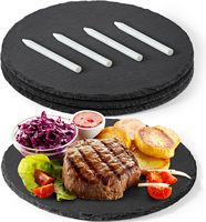 Plateau en pierre naturelle noire très vendu, planche à fromage, vaisselle personnalisée, plateau de service, assiette ronde en ardoise pour usage domestique