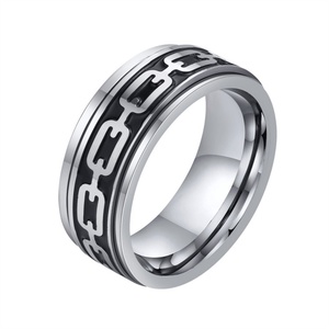 Fashion New Design Black Enamel Spinner <b>Ring</b> Gold Plated <b>Rings</b> <b>for</b> <b>Men</b> - Product Image 1
