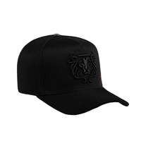 Gorra de Béisbol Personalizada de Moda con Visera Curva, Promocional, de Poliéster/Algodón, con Bordado 3D de Corona de León - Sombrero Gorras