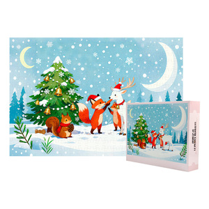 Rompecabezas de Madera y Plástico Personalizado de Navidad de 1000 Piezas, Juego Educativo DIY para Mayores de 14 Años con Separador, Muestras Gratis, Caja de Regalo - Product Image 1