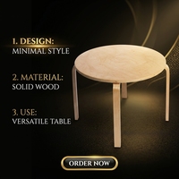 Petite table basse ronde en bois, mobilier moderne pour salon, appartement, balcon, table d'appoint pour canapé ou chevet