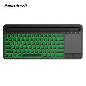 Kích Thước Đầy Đủ Azerty Máy Tính Bảng Pháp/Thụy Điển Hàn Quốc Thụy Điển Thái Lan Không Dây Bluetooth Bàn Phím Với Đa-Cảm Ứng Touchpad