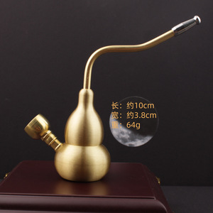 Ensemble de pipes à tabac en laiton en forme de gourde, double usage, filtre à eau, pipe à fumer en métal, usage domestique - Product Image 4