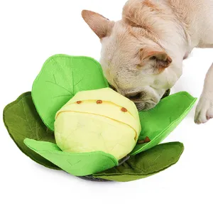 Sıcak satış yeni modeller özelleştirilmiş keçe kumaş lahana Pet sniff eğitim köpekler IQ yavaş gıda bulmaca kase besleyici geliştirmek
