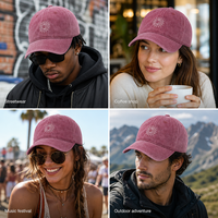 Casquette de baseball vintage brodée Soleil Lune avec logo personnalisé, en sergé de coton délavé, 6 panneaux, réglable, unisexe, vente en gros, OEM, faible MOQ