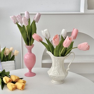 Flores de Tulipán Artificiales de Seda, Alta Simulación, Decoración del Hogar, Accesorios para Bodas, Blanco, Rosa Claro, Amarillo Lechoso, Primavera - Product Image 1