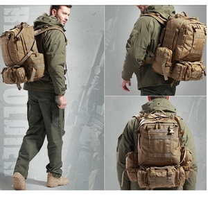 Sac à dos tactique d'extérieur 55L, imperméable, en nylon, système Molle, pour le sport, les voyages, la randonnée, le camping et la marche - Product Image 5