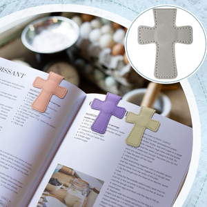 Marcapáginas Cristiano Magnético de Cuero PU, Bonito Marcapáginas Religioso con Cruz, Gran Venta, Marcador de Lectura Religioso para la Escuela y la Oficina - Product Image 3
