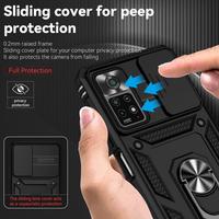 Coque de téléphone antichoc Armor Defender avec support anneau et protection d'objectif pour Redmi Note 14 Pro Plus Note 13 12 11