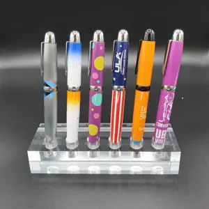 Soporte de exhibición de bolígrafo pulido a mano con 6 agujeros de fresado CNC grueso personalizado