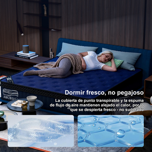 Matelas hybride à ressorts ensachés en mousse, taille grand lit, pour un sommeil confortable, avec tissu respirant et design à flux d'air. - Product Image 2