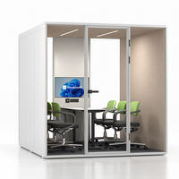 Cabine de travail insonorisée acoustique portable pour réunions et études, isolation phonique 35 dB