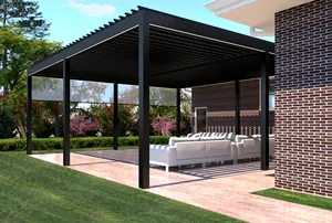 Bioclimatica Waterdichte Automatische Daklamellen Tuinhuisje Afstandsbediening 3X3 3X4 4X6 Aluminium Pergola Outdoor Boog Arbour Brug