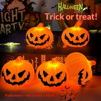 Décorations d'Halloween : Bougies LED électroniques, Ornements Lumineux, Accessoires d'Ambiance pour Bar, Lanternes Citrouille en Plastique pour Intérieur Nocturne