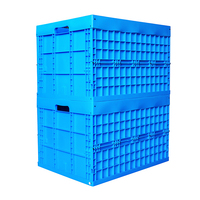 Caisse en plastique pliable en gros, conteneur de stockage empilable et repliable en PP pour l'affichage en supermarché et en magasin de détail