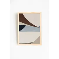 Peinture abstraite moderne avec cadre en bois naturel 34-1-1 Art mural