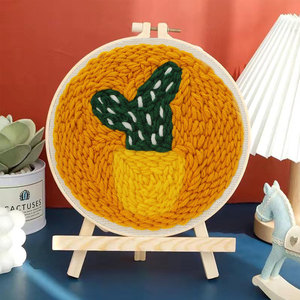 DIYサボテンパンチ針キット練習刺繍セット初心者向けポーク刺繍クロスステッチ装飾工場 - Product Image 3