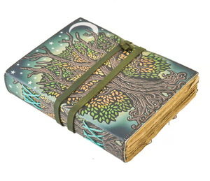 Carnet en cuir Eternal Roots avec couverture rigide et papier à bords frangés vierges pour l'écriture, le dessin et l'usage quotidien - Product Image 2