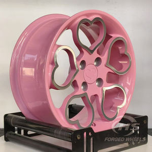 Cerchi monoblocco in lega forgiata 4 fori 4x100 1 pezzo con rivestimento rosa cerchi per auto 18 19 20 pollici a forma di cuore - Product Image 1