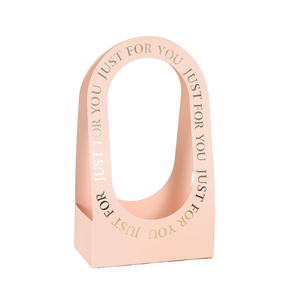 Eco-Friendly Folding <strong>Flower</strong> Basket Hand-Held Recycled Material Hollowed-Out Rigid <strong>Box</strong> Floral Paperboard Basket - Product Image 5