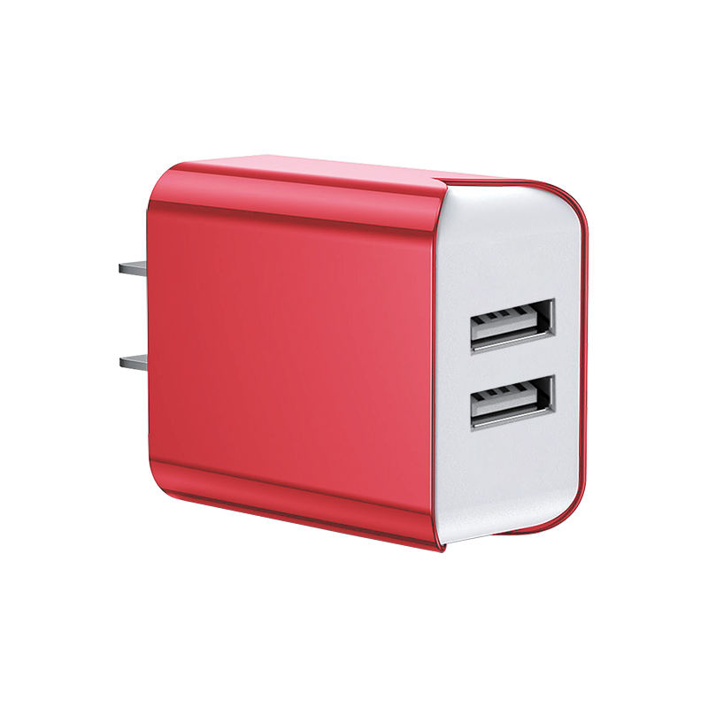 2A ปลั๊ก US ที่ชาร์จผนังสีแดง