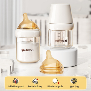 Produits pour bébés personnalisés avec logo OEM, tétine en silicone, nouveau-né, sans BPA, anti-<span class=keywords><strong>colique</strong></span>, ensemble de biberons en verre pour l'alimentation des bébés - Product Image 4