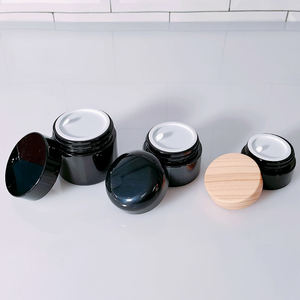 20g 30g 50g sinh thái thân thiện rỗng màu đen thủy tinh mỹ phẩm bao bì container Jar với nắp nhựa - Product Image 2
