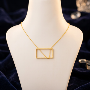 Collar Artesanal de Latón con Baño de Oro, Diseño Geométrico, Estilo Religioso Ortodoxo Vintage, Unisex, Regalo de Boda - Product Image 3