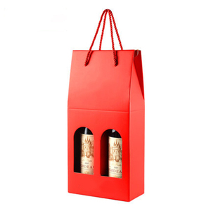 Venta al por mayor logotipo personalizado de impresión de embalaje plegable 2 de vidrio de <span class=keywords><strong>vino</strong></span> de caja <span class=keywords><strong>para</strong></span> regalo - Product Image 2
