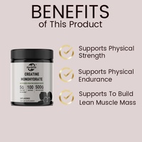 OEM/ODM Penjualan Laris Bubuk Creatine Monohydrate Kustom untuk Pertumbuhan Otot Dewasa 500g Per Botol