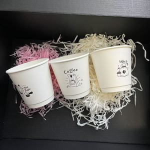 Custom Logo Coffee Paper Cup With Lid Disposable Double Wall Paper Cup Gold Foil Stamping