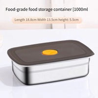 Boîte à lunch en acier inoxydable, scellée avec un couvercle, de qualité alimentaire, épaissie, avec couvercle, compatible réfrigérateur, multi-usage