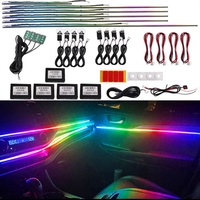Éclairage d'ambiance LED pour voiture, éclairage de l'espace des pieds, ajustement standard, 18 lumières arc-en-ciel à effet fluide, double mode, 12V 10W, ambiance lumineuse