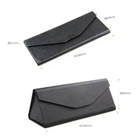Étui à lunettes de soleil pliable triangulaire en cuir PU personnalisé, pochette souple pour lunettes avec logo personnalisé, housse pliable pour lunettes de soleil