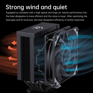 Enfriador de aire de <span class=keywords><strong>CPU</strong></span> SNOWMAN 2025 con 6 tubos de calor Refrigeración óptima dual para ventilador de alta eficiencia Intel y <span class=keywords><strong>AMD</strong></span> - Product Image 6