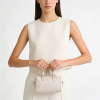 Sac Boston Mini en Cuir PU Blanc Effet Galet Prêt à Expédier depuis l'Entrepôt Américain pour Femme – Sac à Main Tendance à Motif Gaufré