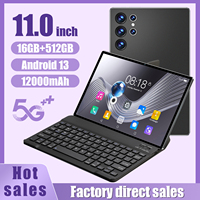 Tablet Sentuh S23U 11" AMOLED 120Hz 16GB 1TB 108MP 8000mAh 5G 10 Titik Multi Sentuh Sensitivitas Tinggi Global