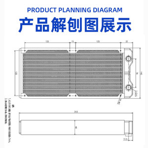 Radiateur Ococo 280 mm, épaisseur 40 mm, refroidissement par eau pour PC, système de refroidissement personnalisé DIY - Product Image 3