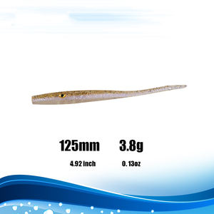 Color de doble cara 3,8G 125mm Single Tail Alien 3D Eyes Mini sin cabeza de plomo Gancho Loach Slow SinkingTrout Gusano Cebo suave - Product Image 2